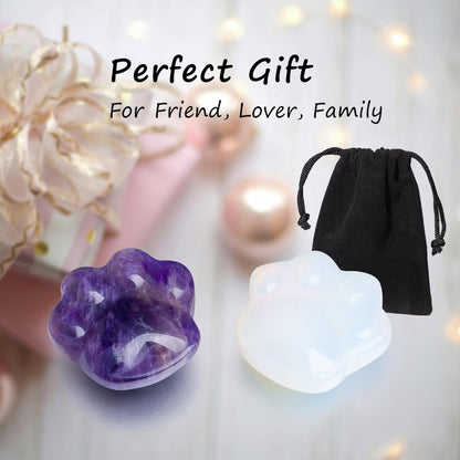 Katze Amethyst Kristalle und Heilsteine, Naturstein für Angstlinderung, emotionales Gleichgewicht & positive Energie, Sorgensteine gegen Stress, einzigartiges Geschenk für Kristall Katzenliebhaber Frauen Männer (Amethyst)