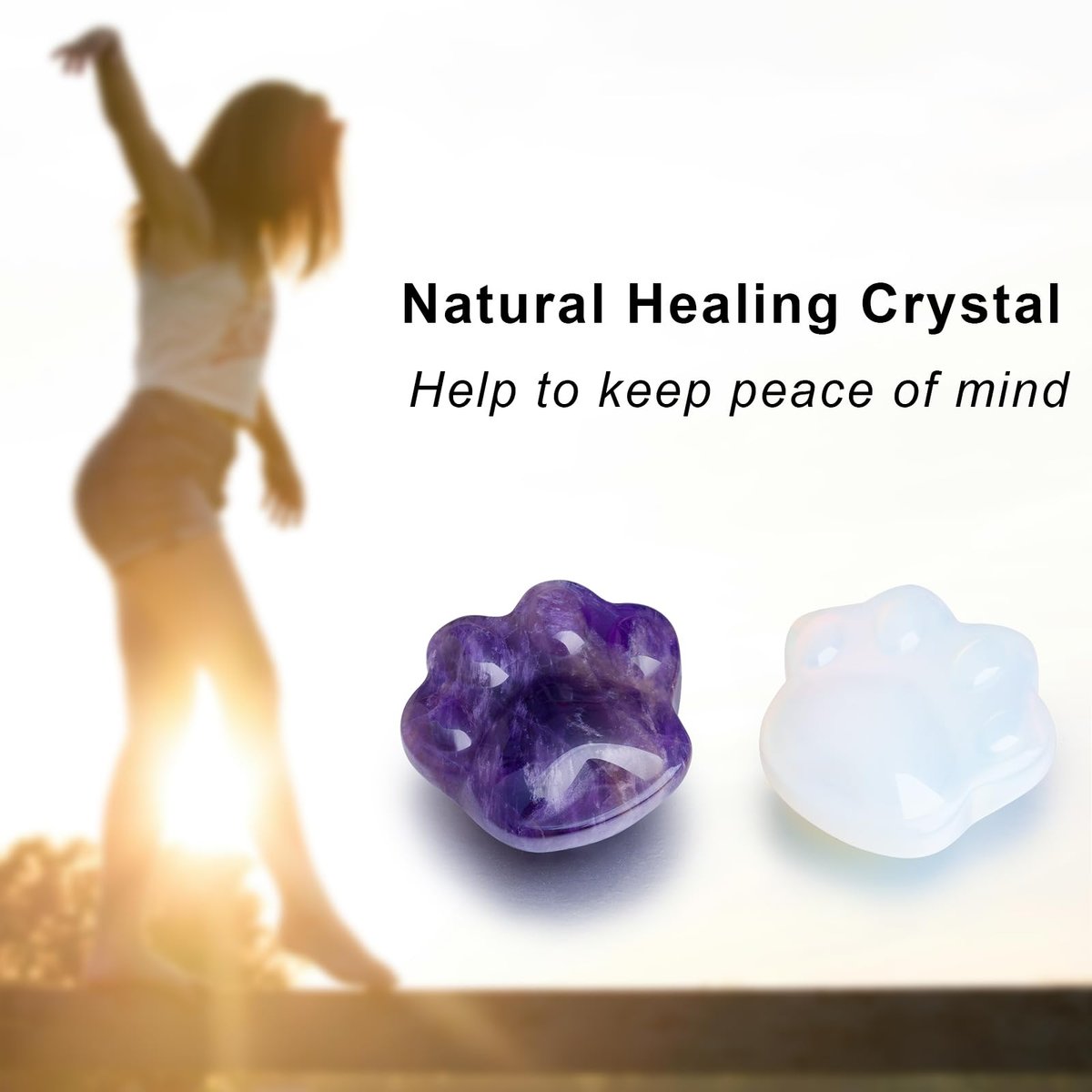 Katze Amethyst Kristalle und Heilsteine, Naturstein für Angstlinderung, emotionales Gleichgewicht & positive Energie, Sorgensteine gegen Stress, einzigartiges Geschenk für Kristall Katzenliebhaber Frauen Männer (Amethyst)