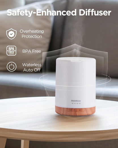 InnoGear 300ML Ultraschall-Aromatherapie-Diffusor, 5-in-1 Duftdiffusor für ätherische Öle, Auto-Abschaltung, Timer, für Zuhause und Büro, Gelb (Mittel)