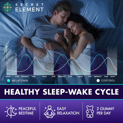 Secret Element Magnesium Glycinat 2150 mg Gummis für Frauen und Männer – Hochdosiertes Magnesium mit Glycinat, Citrat und Malat – Zuckerfrei, Vegan, 60 Orangen-Gummis für besseren Schlaf und Entspannung