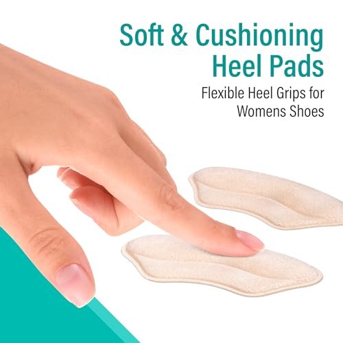 Comfwalk Fersenpolster für lose Schuhe – 4 Paar, selbstklebend, beige, lippenförmig
