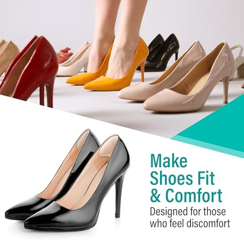 Comfwalk Fersenpolster für lose Schuhe – 4 Paar, selbstklebend, beige, lippenförmig