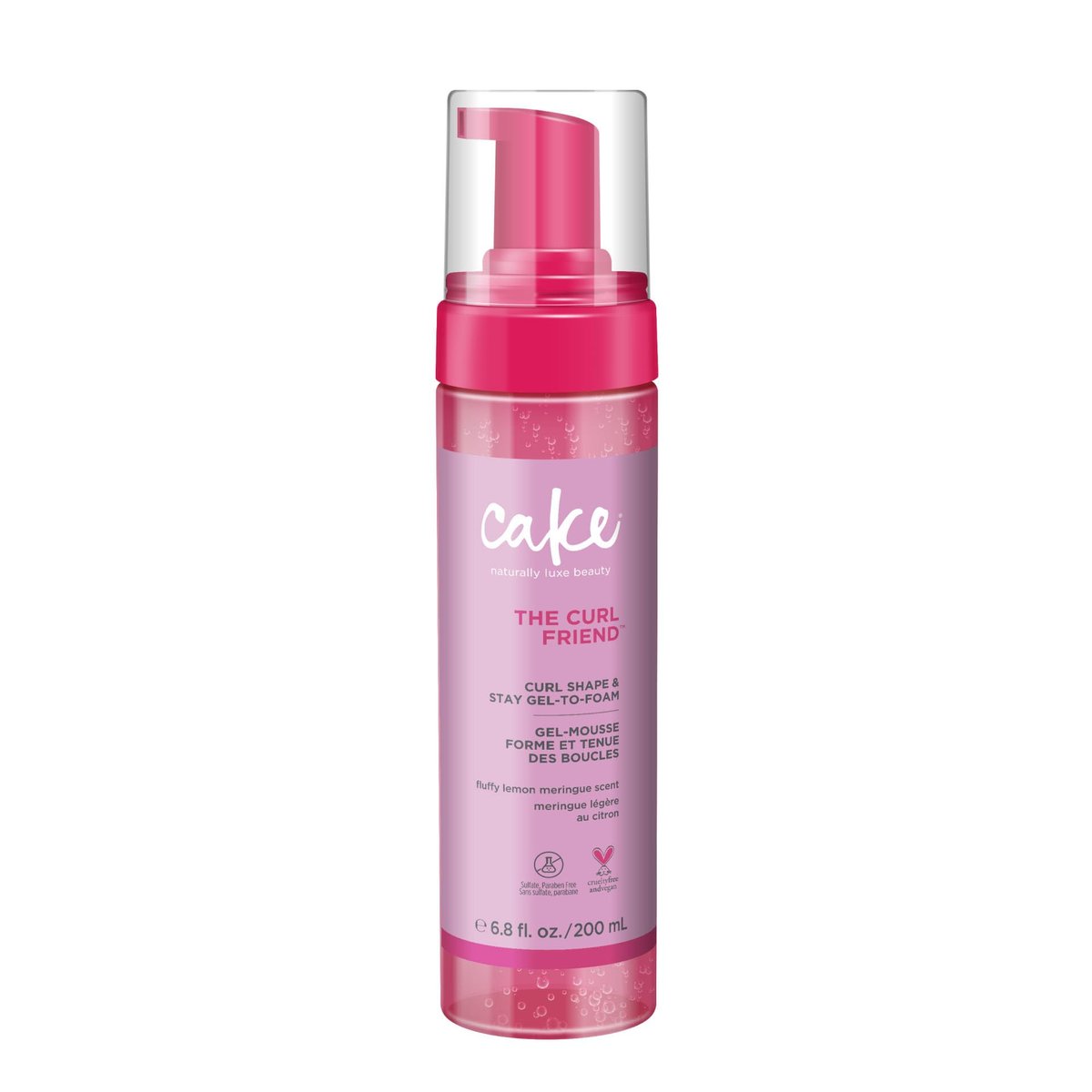 Cake Beauty Gel-to-Foam Curl Styler, The Curl Friend – Starker Halt & Definition – Frizz-Schutz – Mit Kokosöl & Sheabutter – Für lockiges Haar – 200 ml