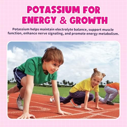 Magnesium Gummis für Kinder – Magnesiumglycinat Gummis mit Vitamin D3, B6, Kalium & Ashwagandha, Magnesium für Kinder & Erwachsene zur Entspannung, Schlaf, Gehirn- & Knochengesundheit – Vegane Erdbeere 60 Stück