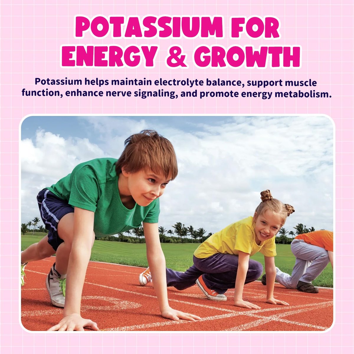 Magnesium Gummis für Kinder – Magnesiumglycinat Gummis mit Vitamin D3, B6, Kalium & Ashwagandha, Magnesium für Kinder & Erwachsene zur Entspannung, Schlaf, Gehirn- & Knochengesundheit – Vegane Erdbeere 60 Stück