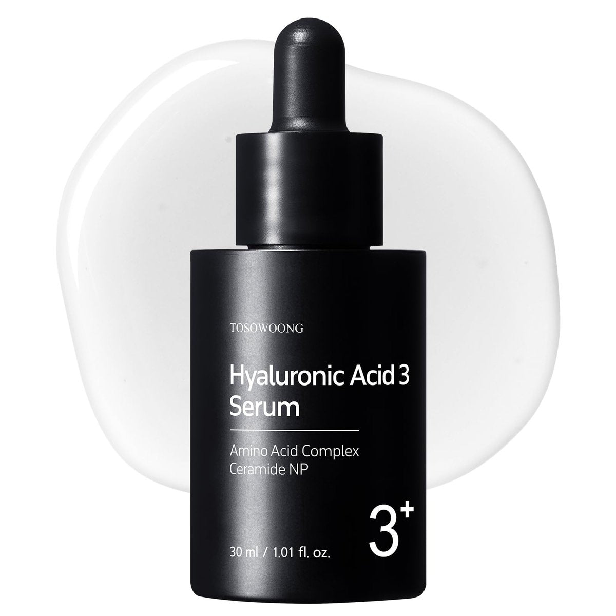 TOSOWOONG Hyaluronsäure 3% Serum, 30.030 ppm Natriumhyaluronat, Feuchtigkeitsbooster für feine Linien & Falten, polstert & repariert trockene Haut, Koreanische Hautpflege, 30 ml