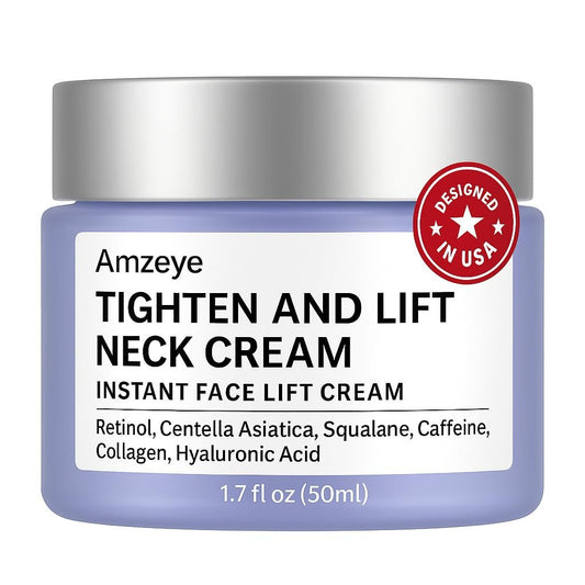 AMZEYE Straffende und Liftende Halscreme, sofortige Gesichtsstraffung, 50 ml, festigt feine Linien, erschlaffte Haut im Gesicht, Dekolleté und anderen Hautpartien