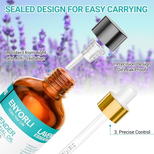 ENYORLI Lavendelöl 100 ml – Reines ätherisches Lavendelöl für Diffuser, Bad & DIY, vielseitig einsetzbar für Männer & Frauen