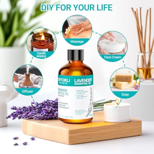 ENYORLI Lavendelöl 100 ml – Reines ätherisches Lavendelöl für Diffuser, Bad & DIY, vielseitig einsetzbar für Männer & Frauen