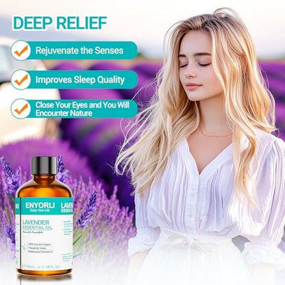 ENYORLI Lavendelöl 100 ml – Reines ätherisches Lavendelöl für Diffuser, Bad & DIY, vielseitig einsetzbar für Männer & Frauen