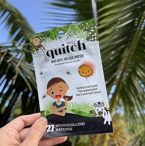 Quitch Mückenstich Relief Safari Tiere Patches – Anti-Juckreiz Pflaster für Kinder & Baby, Insektenstich Linderung, Reise Must-Have für Sommercamp, Kreuzfahrt & Outdoor