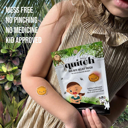 Quitch Mückenstich Relief Safari Tiere Patches – Anti-Juckreiz Pflaster für Kinder & Baby, Insektenstich Linderung, Reise Must-Have für Sommercamp, Kreuzfahrt & Outdoor