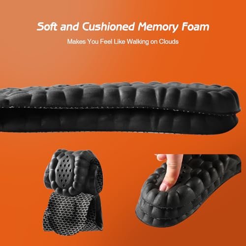 4D Cloud-Soft Komfortsohlen für Herren - Memory Foam Einlegesohlen mit Fresh-Tech Stoff - Fußgewölbestütze, zuschneidbare Einlagen für verbesserten Fußkomfort und Ermüdungsminderung (US M 7.5-10.5)