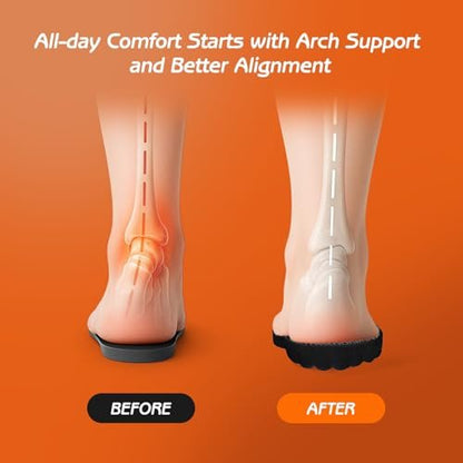 4D Cloud-Soft Komfortsohlen für Herren - Memory Foam Einlegesohlen mit Fresh-Tech Stoff - Fußgewölbestütze, zuschneidbare Einlagen für verbesserten Fußkomfort und Ermüdungsminderung (US M 7.5-10.5)