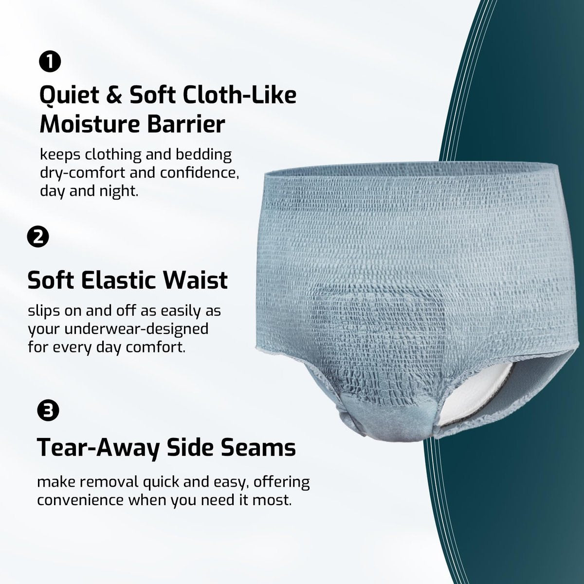 SUNKISS Super Soft Inkontinenzslip für Männer, tagsüber, Einweg-Pull-Ups für Herren, maximale Saugfähigkeit, Größe L, Grau, 16 Stück