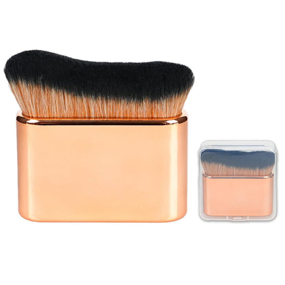 Selbstbräuner Pinsel, Körper Make-up Pinsel, Kabuki Pinsel für Gesicht und Körper, Selbstbräunungsapplikator für Bein Make-up, Bronzer, Lotion, Creme und Puder, vegane synthetische Borsten mit Reiseetui, Roségold