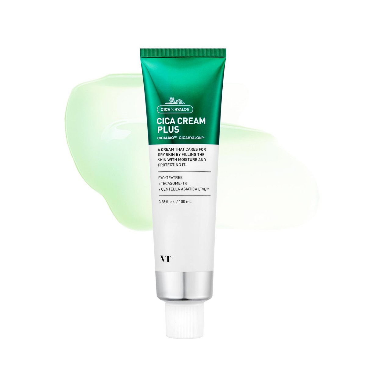 VT COSMETICS Cica Creme Plus – Beruhigende & feuchtigkeitsspendende Gesichtscreme mit Centella Asiatica für zu Akne neigende, ölige, trockene & empfindliche Haut, 100 ml