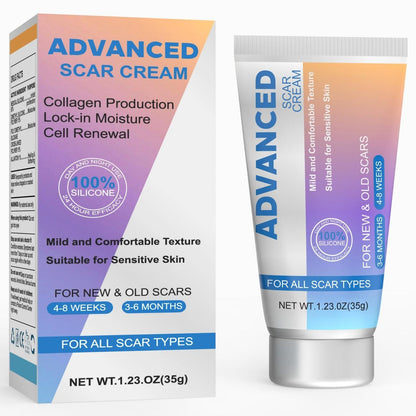 Silikon-Narbencreme Narbengel - Fortschrittliche Narbenbehandlung für Keloid-Bump-Entfernung bei chirurgischen Narben, Kaiserschnitt, Verletzungen, Dehnungsstreifen, Akne, Verbrennungen, Keloiden, alten & neuen Narben, 35 g