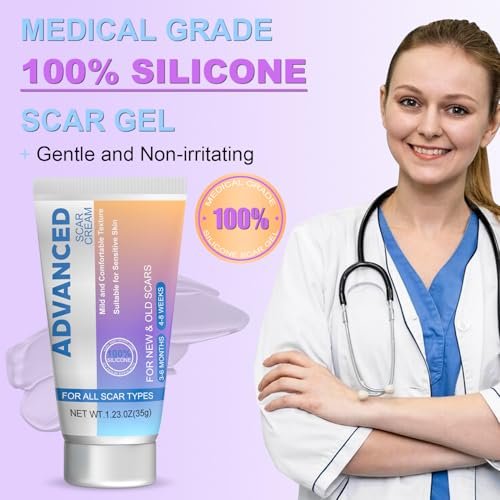 Silikon-Narbencreme Narbengel - Fortschrittliche Narbenbehandlung für Keloid-Bump-Entfernung bei chirurgischen Narben, Kaiserschnitt, Verletzungen, Dehnungsstreifen, Akne, Verbrennungen, Keloiden, alten & neuen Narben, 35 g