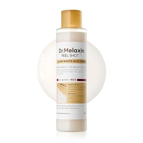 Dr.Melaxin Peel Shot Glow Rice Toner – Feuchtigkeitsspendender & hautverfeinernder Gesichtstoner mit Reisextrakt & Ceramiden für Glashaut, 200 ml
