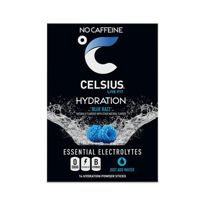 CELSIUS Hydration™ Blue Razz, Zuckerfreies Elektrolyt-Getränkepulver (14er-Pack)