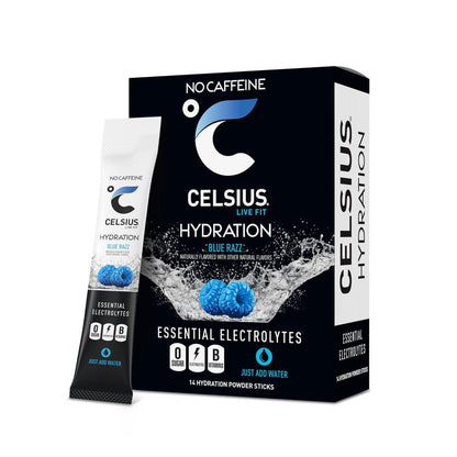 CELSIUS Hydration™ Blue Razz, Zuckerfreies Elektrolyt-Getränkepulver (14er-Pack)
