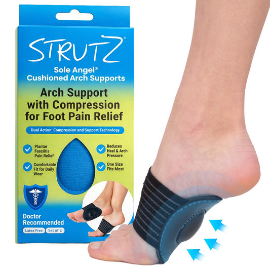 Strutz Sole Angel – Original patentierte Fußgewölbe-Stütze mit Kompressionstechnologie gegen Plantarfasziitis – Metatarsal-Fußpolster für Damen und Herren – 1 Packung