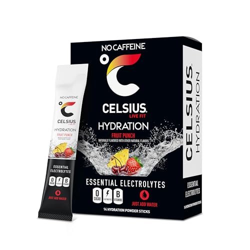 CELSIUS Hydration™ Fruit Punch, Zuckerfreies Elektrolyt-Hydrationsgetränkepulver (14er-Pack)