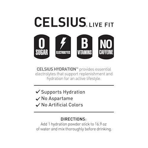 CELSIUS Hydration™ Fruit Punch, Zuckerfreies Elektrolyt-Hydrationsgetränkepulver (14er-Pack)