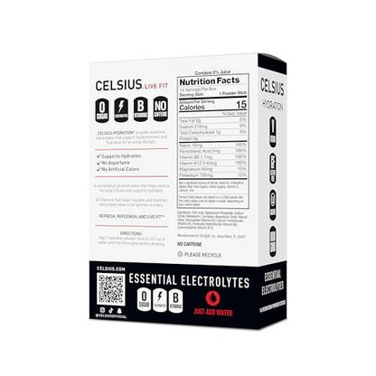 CELSIUS Hydration™ Fruit Punch, Zuckerfreies Elektrolyt-Hydrationsgetränkepulver (14er-Pack)