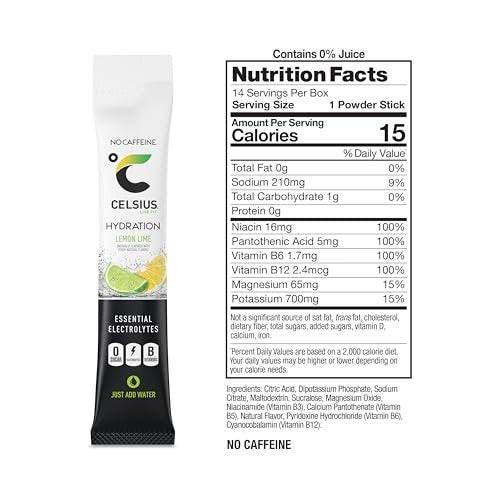 CELSIUS Hydration™ Zitrone Limette, Zuckerfreies Elektrolyt-Getränkepulver (14er-Pack)