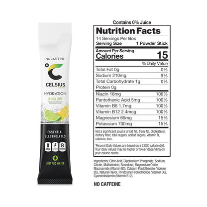 CELSIUS Hydration™ Zitrone Limette, Zuckerfreies Elektrolyt-Getränkepulver (14er-Pack)