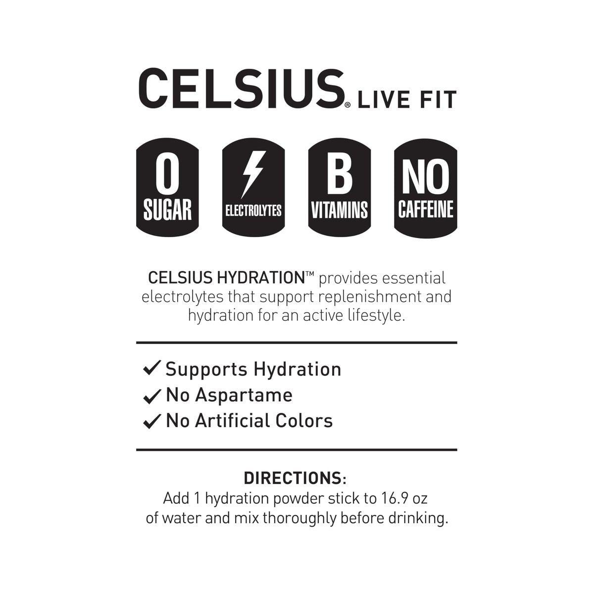 CELSIUS Hydration™ Zitrone Limette, Zuckerfreies Elektrolyt-Getränkepulver (14er-Pack)