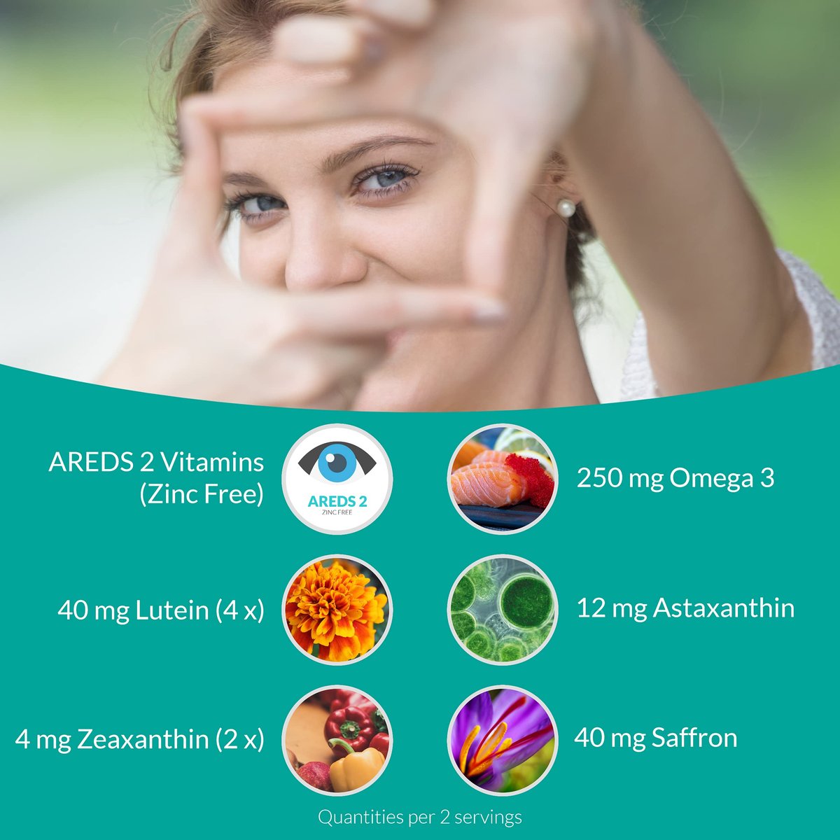 UpNourish AREDS 2 Augenvitamine für Senioren – Lutein Nahrungsergänzungsmittel für Erwachsene – Unterstützung bei Computer-Augenbelastung, Augengesundheit und trockenen Augen – Sehkraft & Augen Vitamine für Frauen und Männer