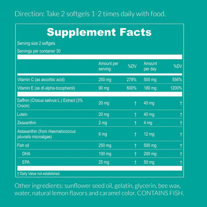 UpNourish AREDS 2 Augenvitamine für Senioren – Lutein Nahrungsergänzungsmittel für Erwachsene – Unterstützung bei Computer-Augenbelastung, Augengesundheit und trockenen Augen – Sehkraft & Augen Vitamine für Frauen und Männer