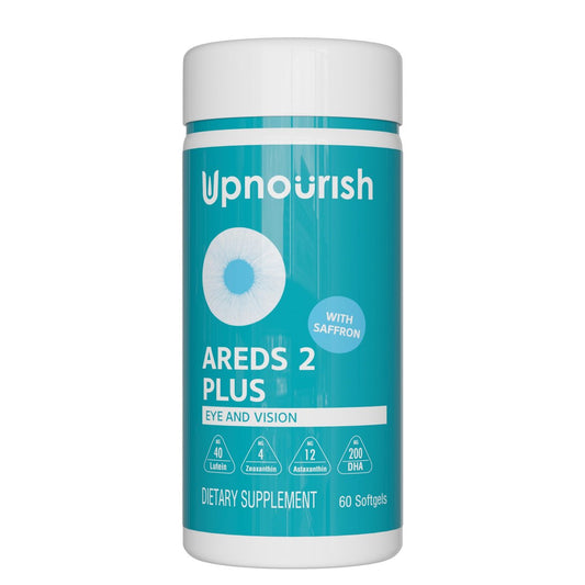 UpNourish AREDS 2 Augenvitamine für Senioren – Lutein Nahrungsergänzungsmittel für Erwachsene – Unterstützung bei Computer-Augenbelastung, Augengesundheit und trockenen Augen – Sehkraft & Augen Vitamine für Frauen und Männer