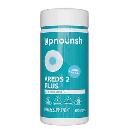UpNourish AREDS 2 Augenvitamine für Senioren – Lutein Nahrungsergänzungsmittel für Erwachsene – Unterstützung bei Computer-Augenbelastung, Augengesundheit und trockenen Augen – Sehkraft & Augen Vitamine für Frauen und Männer