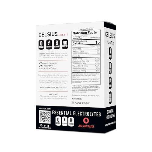 CELSIUS Hydration™ Erdbeer-Wassermelone, Zuckerfreies Elektrolyt-Getränkepulver (14er-Pack)
