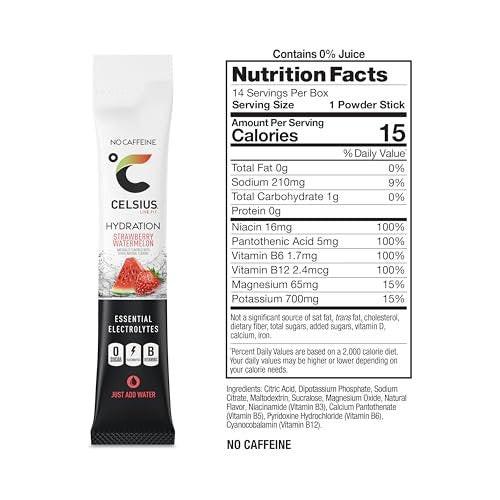 CELSIUS Hydration™ Erdbeer-Wassermelone, Zuckerfreies Elektrolyt-Getränkepulver (14er-Pack)
