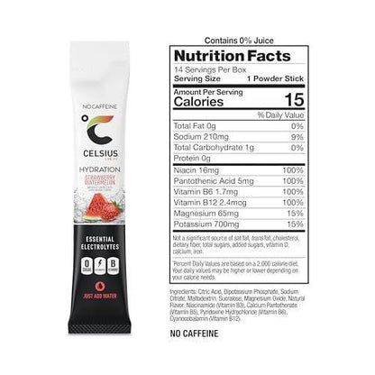 CELSIUS Hydration™ Erdbeer-Wassermelone, Zuckerfreies Elektrolyt-Getränkepulver (14er-Pack)