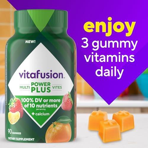 Vitafusion Power+ Multivites – 90 Gummis, Multivitamin für Erwachsene, tägliche Nahrungsergänzung