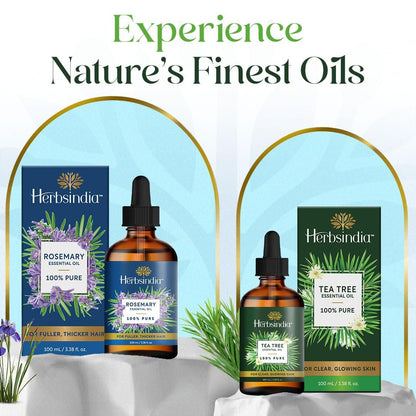 HerbsIndia Teebaumöl für die Haut - 100 ml - 100% rein, unverdünnt, Premium-Qualität mit Glaspipette, Non-GMO
