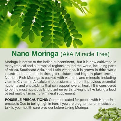 Moringa Kapseln | 800 mg reines Moringa-Pulver – Unterstützt Energie, Haut- und Darmgesundheit, Immunsystem – Grünes Superfood mit Vitaminen & Aminosäuren (90 Kapseln)