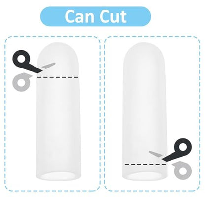 Gel-Fingerlinge, 10 Stück Gel-Fingerschutz, Fingerkappen aus Silikon, Fingerspitzen-Schutz, Fingerhülsen, Daumenschutz bei Handekzemen, rissigen Fingern und Arthritis (Transparent)
