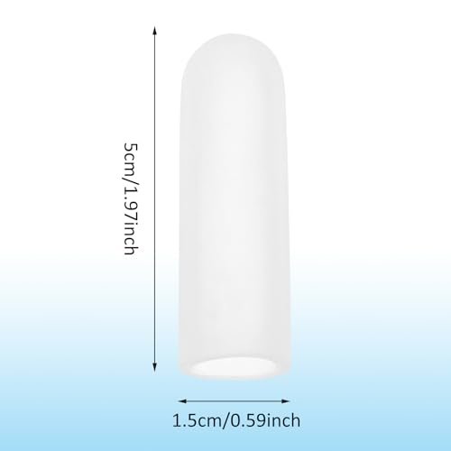 Gel-Fingerlinge, 10 Stück Gel-Fingerschutz, Fingerkappen aus Silikon, Fingerspitzen-Schutz, Fingerhülsen, Daumenschutz bei Handekzemen, rissigen Fingern und Arthritis (Transparent)