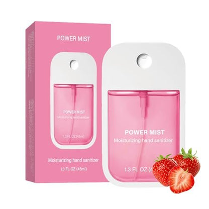 FBEZEB Power Mist Hydratisierendes Handdesinfektionsspray, Reisegröße, 500 Sprühstöße, für Erwachsene und Kinder (Erdbeere)
