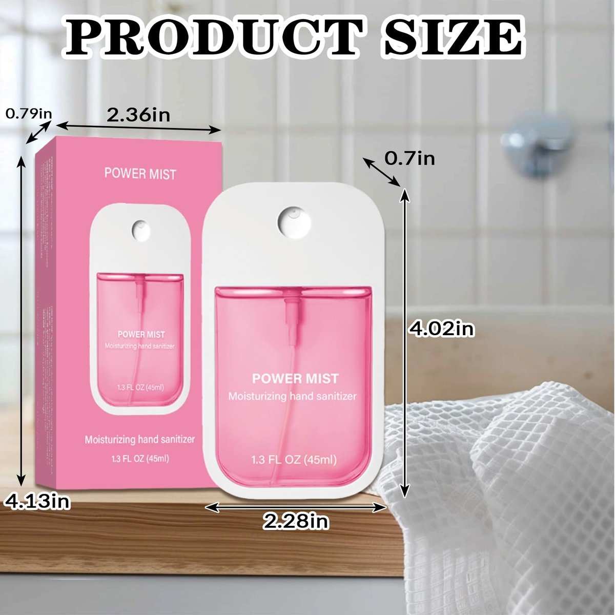 FBEZEB Power Mist Hydratisierendes Handdesinfektionsspray, Reisegröße, 500 Sprühstöße, für Erwachsene und Kinder (Erdbeere)