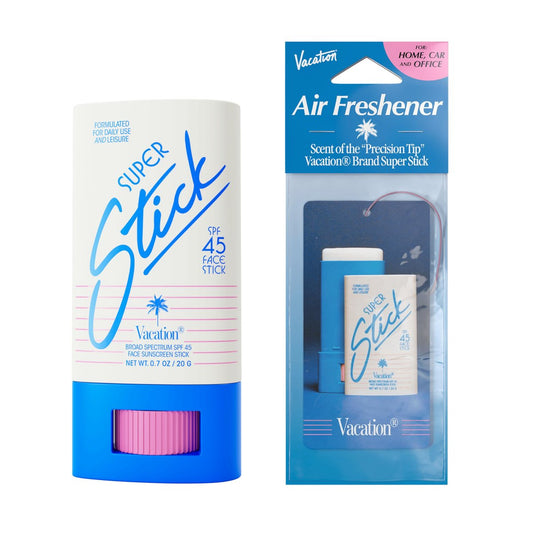 Vacation Super Stick SPF 45 Klarer Sonnenschutz für das Gesicht & Lufterfrischer Set, Reisegröße, Sonnencreme-Stick mit Hyaluronsäure, täglicher Sonnenschutz, vegan, 20 g