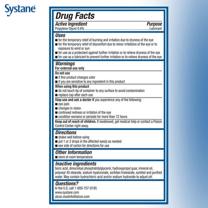Systane PRO PF Augentropfen bei Trockenen Augen, 10 ml, Konservierungsmittelfrei mit Hyaluronat, Dreifach-Wirkformel zur Befeuchtung, Wiederherstellung & Schutz, Mehrdosisflasche