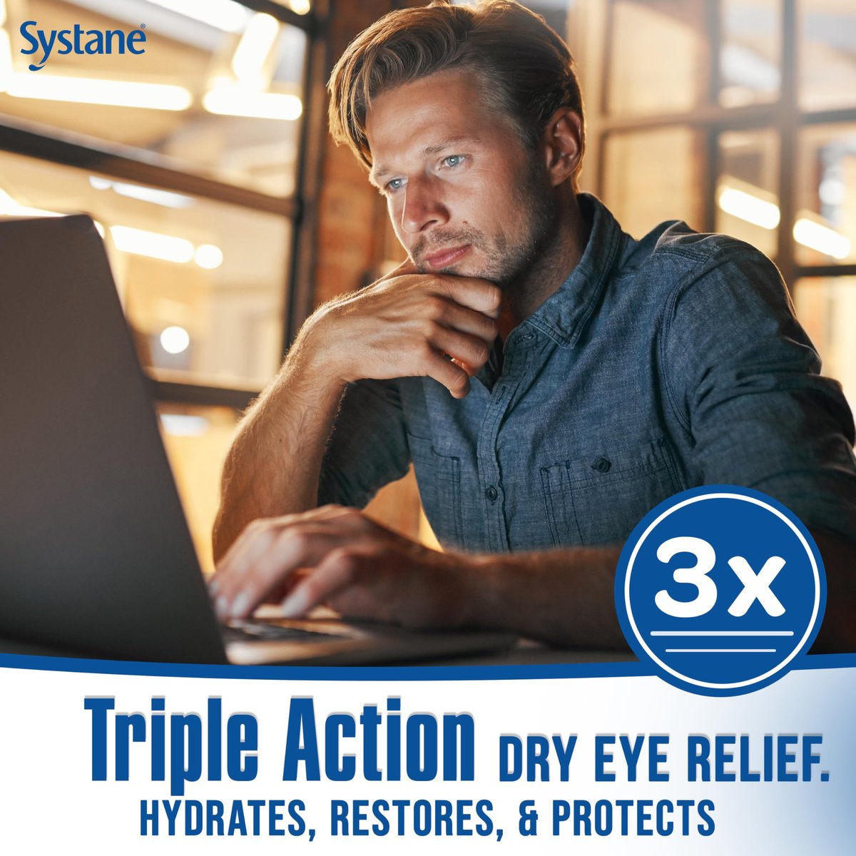 Systane PRO PF Augentropfen bei Trockenen Augen, 10 ml, Konservierungsmittelfrei mit Hyaluronat, Dreifach-Wirkformel zur Befeuchtung, Wiederherstellung & Schutz, Mehrdosisflasche
